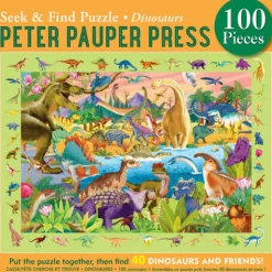 Peter Pauper Press - Dinosaurs Seek & Find Jigsaw Puzzle (100 Pieces)