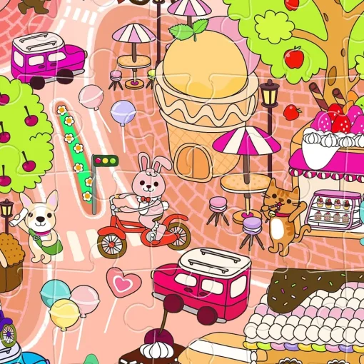 Pintoo - Candy Village Jigsaw Puzzle (80 Pieces)