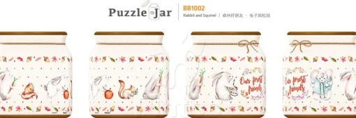 Pintoo - Puzzle Jar Rabbit & Squirrel Jigsaw Puzzle (96 Pieces)