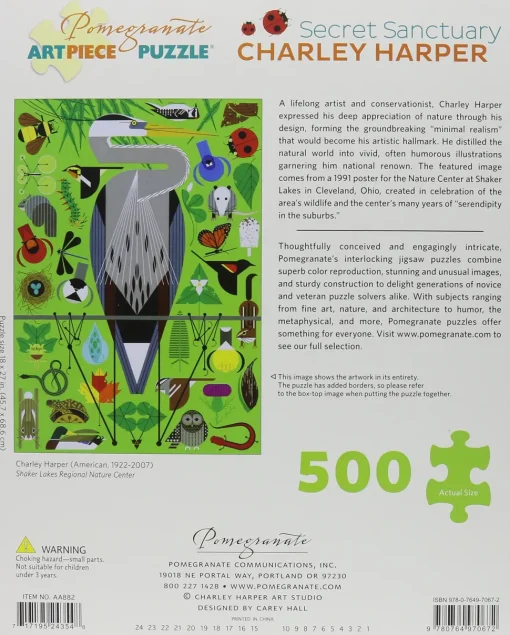 Pomegranate - Secret Sanctuary by Charley Harper Jigsaw Puzzle (500 Pi