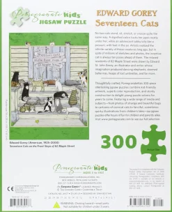 Pomegranate - Seventeen Cats by Edward Gorey Jigsaw Puzzle (300 Pieces