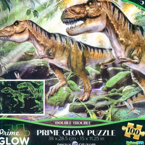 Prime 3D Puzzle - Prime Glow - Double Trouble Dinosaurs Jigsaw Puzzle