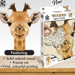 Puzzle Master - Giraffe Wooden Jigsaw Puzzle (128 Pieces)