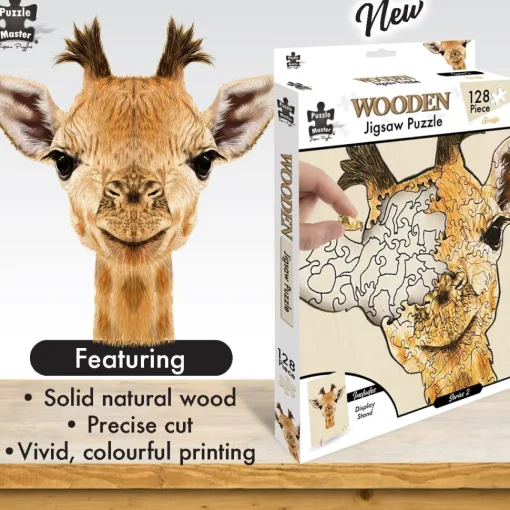 Puzzle Master - Giraffe Wooden Jigsaw Puzzle (128 Pieces)