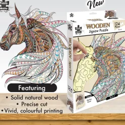 Puzzle Master - Horse Wooden Jigsaw Puzzle (124 Pieces)