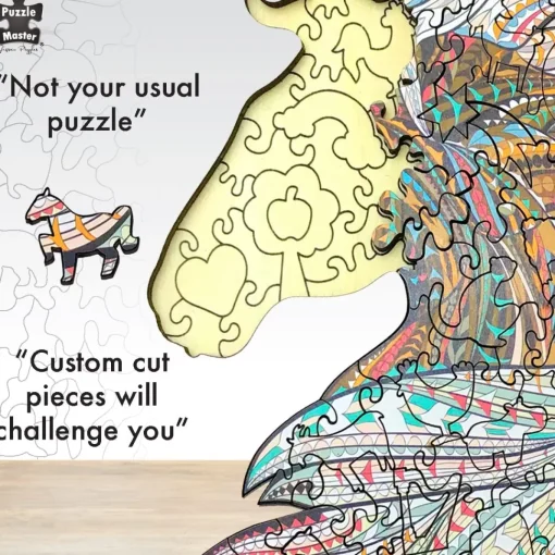 Puzzle Master - Horse Wooden Jigsaw Puzzle (124 Pieces)