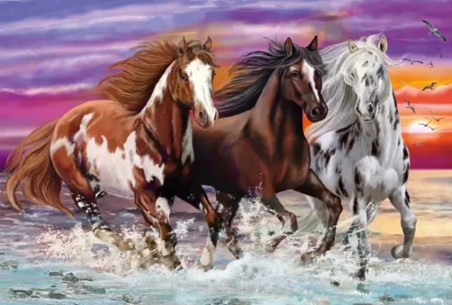 Schmidt - Trio Of Wild Horses Jigsaw Puzzle (200 Pieces)