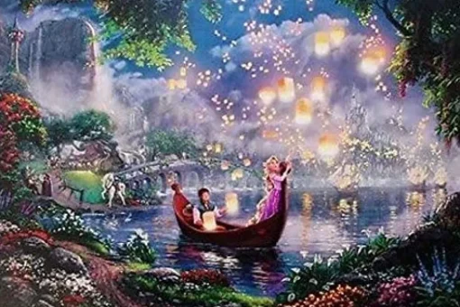 Thomas Kinkade Fantasia Lady & The Tramp Winnie The Pooh Tangled Disne