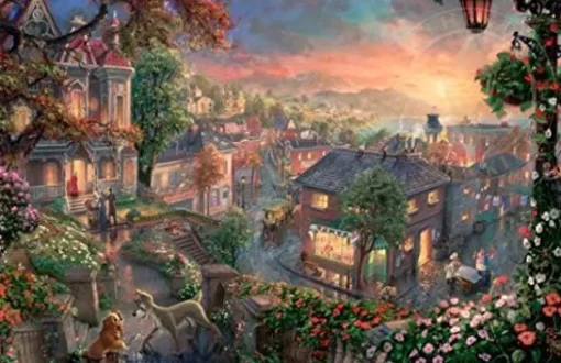 Thomas Kinkade Fantasia Lady & The Tramp Winnie The Pooh Tangled Disne