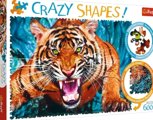 Trefl - Crazy Shapes! Facing A Tiger Jigsaw Puzzle (600 Pieces)