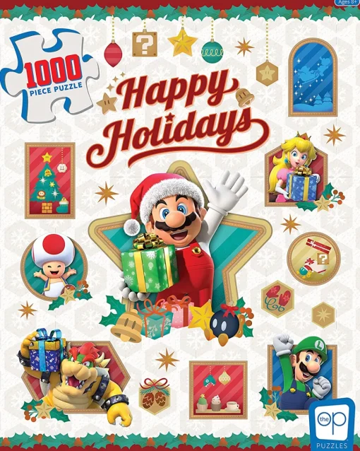 USAOpoly - Super Mario Happy Holidays Jigsaw Puzzle (1000 Pieces)