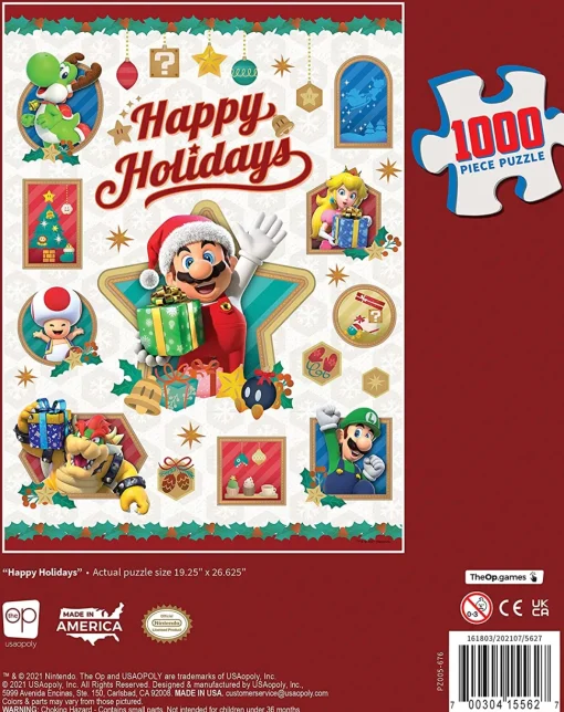 USAOpoly - Super Mario Happy Holidays Jigsaw Puzzle (1000 Pieces)