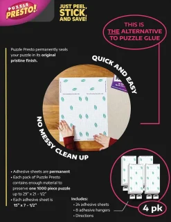 4 x Pack Puzzle Presto! Peel & Stick Puzzle Saver: The Original and St